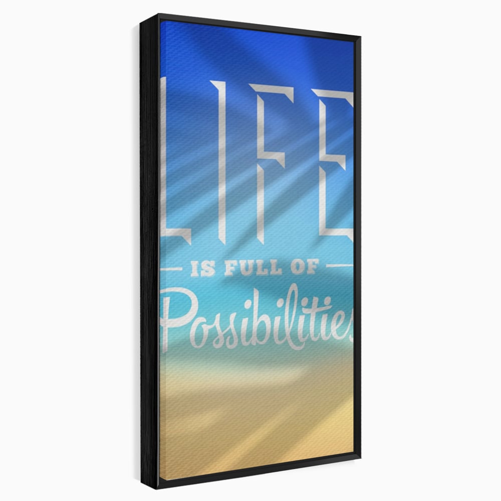 Tablou canvas cu tablou motivational vertical cu mesaj, in rama de aluminiu negru